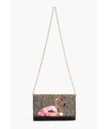 American &amp; Beyond Golden Flamingo Beaded Clutch - $2,342.40 MXN