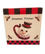 Snowman Pitcher Scarf Around Makes Handle New in Box 7&quot; Tall Tophat - $15.01