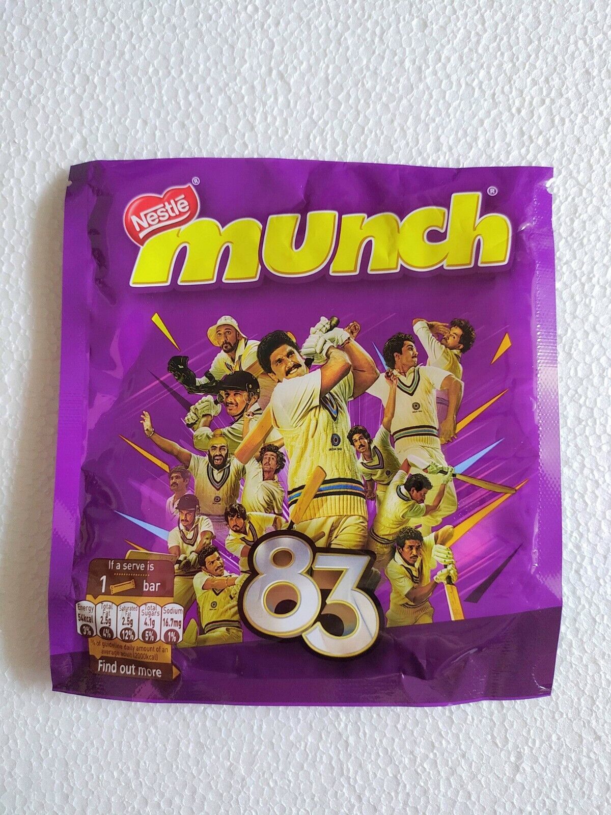 Empty Wrapper Nestle Munch 83 (film) Ranveer Singh India star picture on... - $9.99