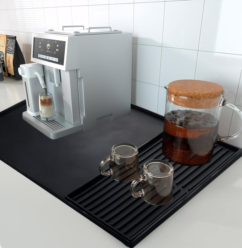 Coffee Bar Mat for Countertop, Emptycolor Heat Resistant Non-Slip Silicone Coffe Item image 5