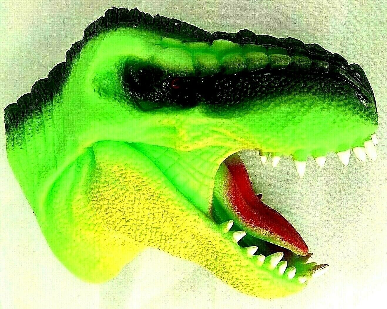 Green Dinosaur Schylling Soft Rubber Hand Puppet The Terrible Lizards Foluck 3+ - $10.88