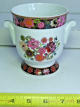 VERA BRADLEY Mod Floral Pink  Planter Vase w/ Handles Andrea by Sadek - £19.90 GBP