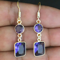 925 Sterlingsilber Amethyst Silber/Gold/ Rose Vergoldet &amp; Ohrringe Geschenk - £26.71 GBP+