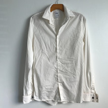 Zara White Shirt L White Slim Fit Long Sleeve Snap Button Cuff Collar Pr... - $31.40