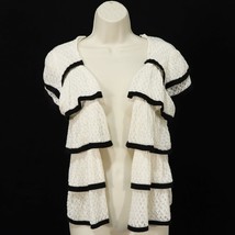 The Limited Tiered Ruffle Cardigan Sweater M Medium Crochet Open Front Shrug NEW - £34.39 GBP