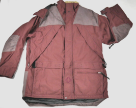 Burton Outland Snowboard Jacket Full  Zip Burgundy Hooded Heavy Duty Men... - £53.15 GBP