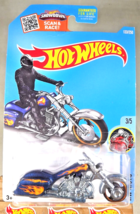 2016 Hot Wheels Treasure Hunt #133 HW Moto 3/5 BAD BAGGER Blue w/Black MC3 Spoke - £8.65 GBP