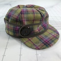 Stormy Kromer The Button Up Hat Size 7 Aurora Plaid Purple Green Brim Wool Blend - £18.18 GBP