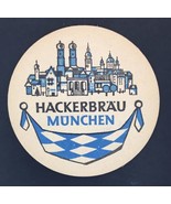 Hackerbräu München Vintage German Beer Coaster Blue &amp; Black - $12.00