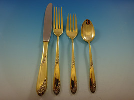 Sweetheart Rose by Lunt Sterling Silver Flatware Service Set For 12 Vermeil - $4,153.05