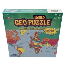 World Geo Map Puzzle 68 pcs 26x12.5&quot; New Sealed Geography Toys 2016 Lear... - $14.84