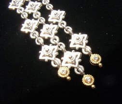 Judith Ripka Windsor Sterling Silver 18KT Gold Sapphire Chandelier Earrings New - $445.50