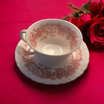 Wedgwood Bramble of Etruria Wedgwood&amp; Barlaston Teacup &amp; Saucer England Pink/red - £11.65 GBP