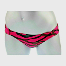 Victoria&#39;s Secret Black Pink Zebra Print Swimsuit bikini Bottoms Xs extr... - $19.79