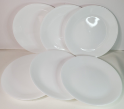 Corelle Winter Frost White 8.5&quot; Lunch Luncheon Plate True Vintage USA Set of 6 - £17.33 GBP