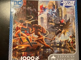 Thomas Kinkade DC Comics Justice League Women Jigsaw Puzzle 1000pc Wonder Harley - $34.99