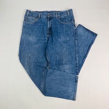 Kirkland Mens Jeans 38 x 32 Blue Relaxed Tapered Med Wash Heavy Denim (3... - $23.74