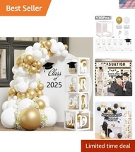 Celebrate 2025 Graduation with 4 White Transparent Balloon Boxes &amp; 118 B... - $42.00