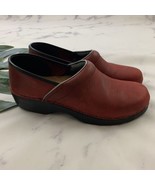 Ecco Womens Clogs Size 42 Red Leather Comfort Slip On Chunky Solid - $34.64