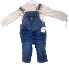 OshKosh B&#39;Gosh Overall Baby 6 MONTH Denim Blue with Shirt NOS with Tags - $14.84