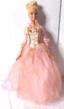 1999 Mattel Blonde Hair Barbie Princess & the Pauper Anneliese Pink Gown 12" - $14.84