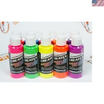 Fluorescent Airbrush Paint Set by Createx - 10 Safe Colors for Glass &amp; More - $57.50