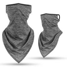 Gray Ear Hangers Face Mask UV Protection Scarf Neck Gaiter Bandana - $15.96