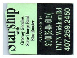 Starship Concert Ticket Stub Novembre 18 1993 Melbourne Floride - £27.86 GBP