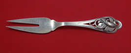 Frigast Sterling Silver Cold Meat Fork 2-Tine with Leaf Handle 7 7/8" - £115.99 GBP