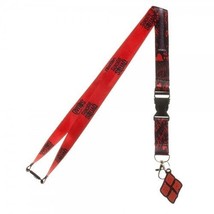 DC Comics Suicide Squad Harley Quinn Lanyard with Logo Charm, NEW UNUSED - £7.75 GBP