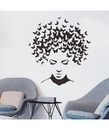 2Pk - Hot New Big Sexy Face Butterfly Salon Bedroom Decal Wall Sticker - Black - $35.00