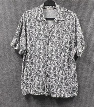 Jack &amp; Jones Premium Shirt Women XL Black Floral Button Front Top Blouse Turkey - £17.37 GBP