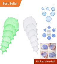 Versatile 12 pcs Silicone Stretch Lids - Eco-Friendly and Airtight Food ... - $17.77