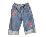 Osh Kosh kids size 5 Toddler Denim Embroidered Cuffed jeans - £7.72 GBP