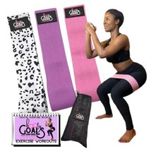 Booty Goals Resistance Bands, pink, purple, white leopard print, Medium KAW - £14.81 GBP