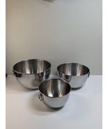 REVERE WARE Set of 3 Stainless Steel Mixing Bowls with Lids. - $752.48 MXN