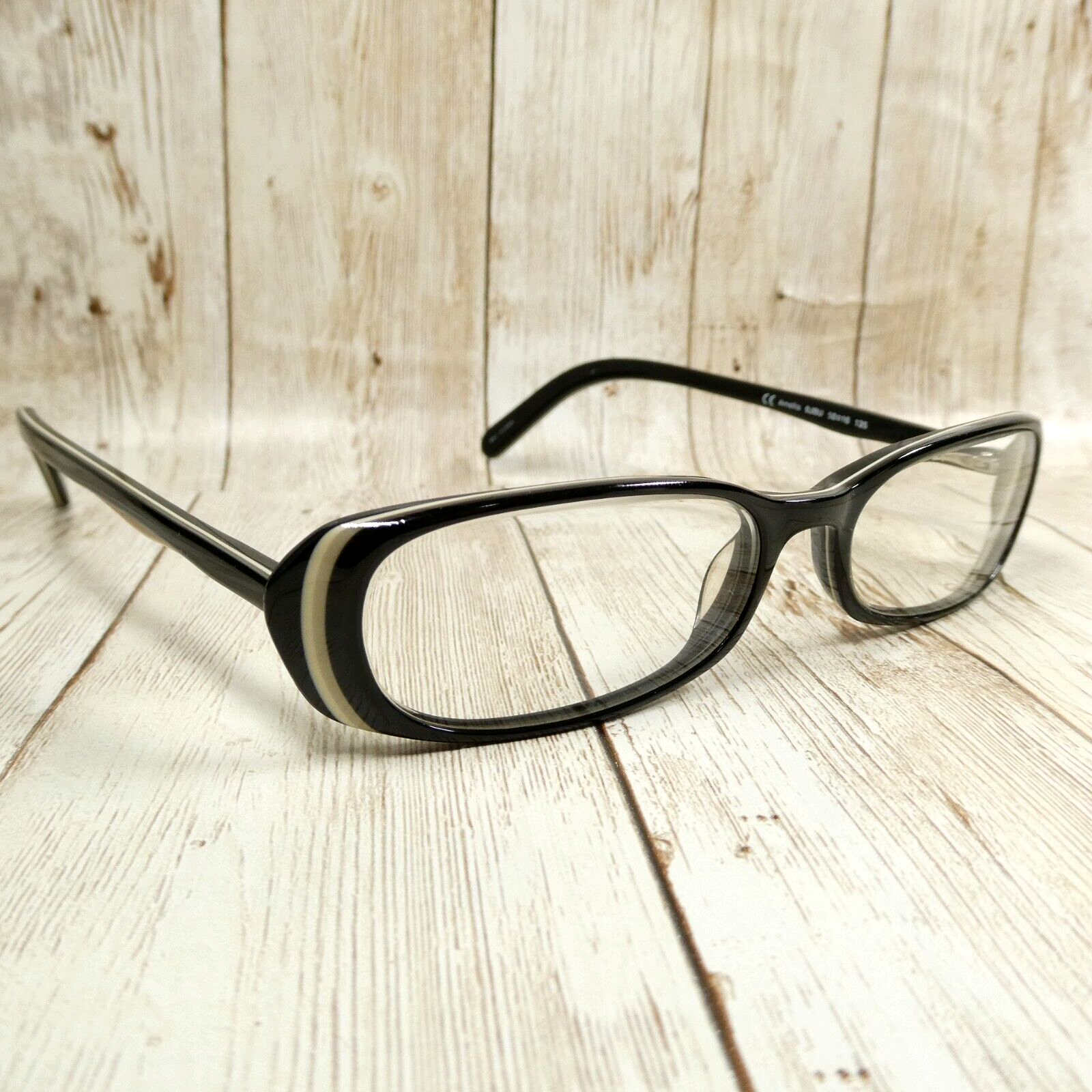 Banana Republic Black White Oval Eyeglasses FRAMES - Amelia 0JBU 50-16-135 - $24.23