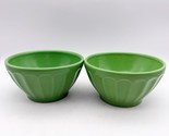 2 Anthropologie BISCUIT 5 1/2&quot; Latte Bowls Green Portugal Soup Cereal - $32.00