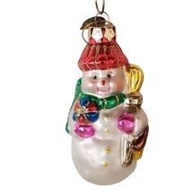 Snowman Christmas Ornament Blown Glass Thomas Pacconi Classics 2003 Holiday VTG - $18.94