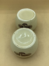 Brown &amp; Tan Glazed Small Pottery Bean Pot Bowl Ceramic LOT 2 - $16.03