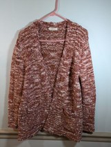 Peyton Primrose Cardigan Sweater Rust Womens Size XL Speckled Pockets - $17.82