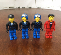 Mega Bloks Police Figures Minifigs Blue Red in Uniforms Lot of 4  - £10.07 GBP
