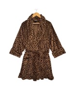 Soma Robe Womens Small Medium Brown Cheetah Leopard Print Plush Belted Cozy - $41.66 CAD
