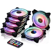 Rainbow Led Rgb Fans With Controller For Pc Case, Cpu Cooler, Radiators System ( - £65.57 GBP