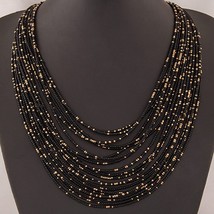 Statement Necklace for Women Collier Femme 2022 Fashion Boho Beads Multi-layer C - $16.55