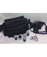 CANON EOS REBEL G SLR 35mm Camera 35-80mm 1:4-5.6 III Lens + Bag &amp; 5 Fil... - $89.09