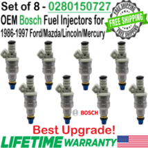 8Pcs Bosch Best Upgrade Genuine Fuel Injectors for 1989 Lincoln Town Car... - £139.39 GBP