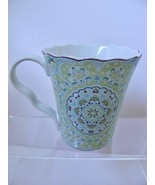 222 Fifth LYRIA Teal Paisley Tea Coffee Mug Microwave Dishwasher Safe - $11.99