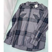 Guess Men Western Shirt Glass Snap Front Long Sleeve Gray XXL 2XL New NWT - £23.23 GBP