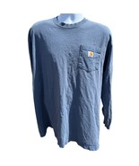 Carhartt Shirt Men XL Blue Original Fit Long Sleeve Crew Neck Workwear P... - $313.68 MXN